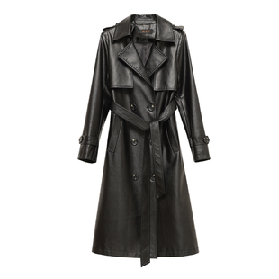 2025秋冬新款海宁真皮皮衣女中长款修身绵羊皮大码显瘦皮风衣外套