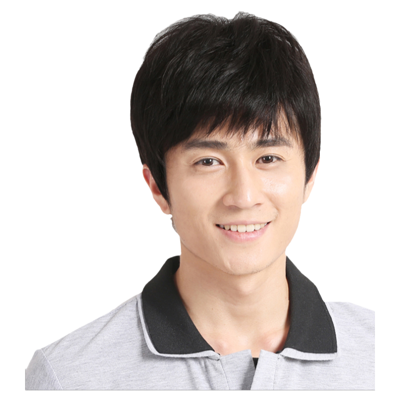 假发男短发韩版帅气男士真人发丝手织男生时尚年轻头套可利丝L69