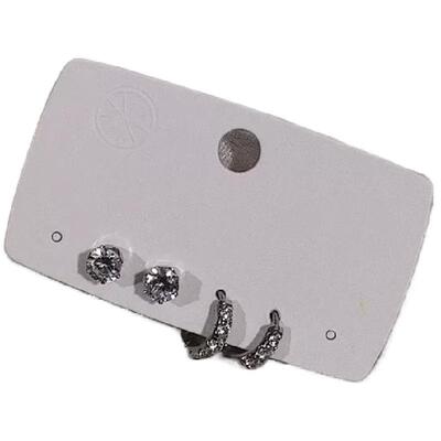 百搭通勤锆石圆圈耳扣耳钉套装女