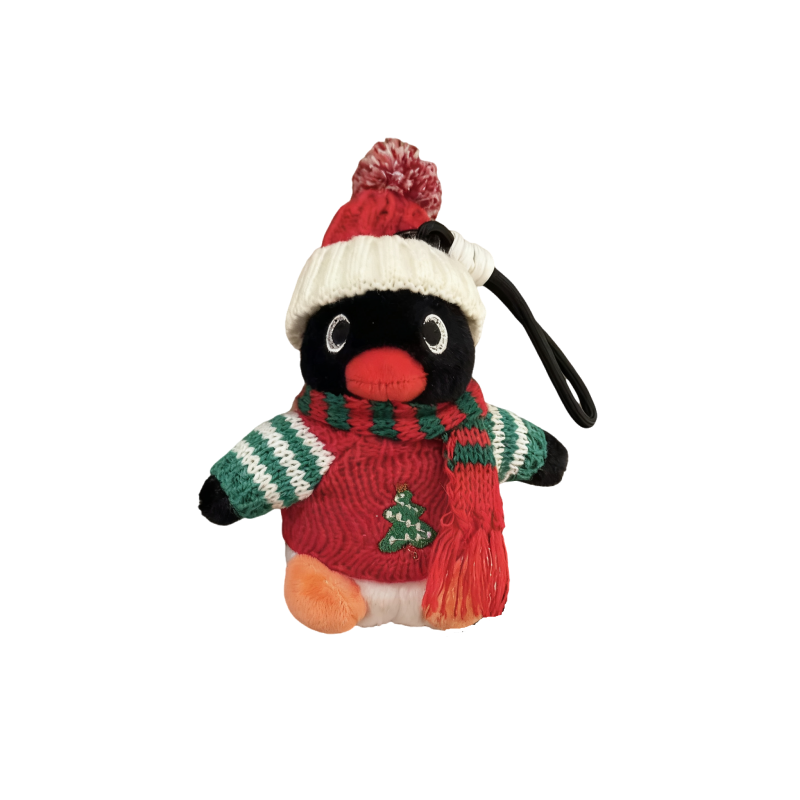新款正版圣诞毛衣pingu企鹅毛绒玩偶包包挂件挂饰钥匙扣送礼物潮