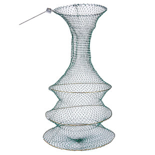 折叠软钢丝鱼护小网兜尼龙速干防挂插地有圈有结加长渔护网孔1指