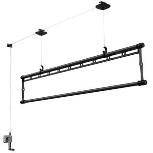 单杆手摇升降晾衣架小阳台晒衣架手摇器单拍晾衣杆室内顶装晒被凉