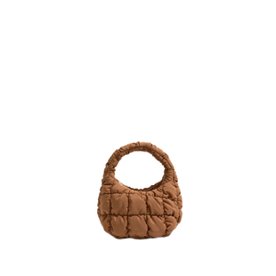 COS女士迷你云朵包2025新款绗缝纹理指尖MINI泡泡褶皱手提饺子包