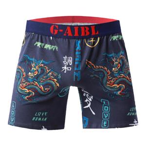 宽松版男士内裤男青年休闲居家纯棉阿罗裤平角裤印花透气四角裤头