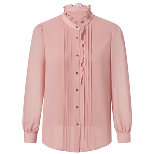 CADIDL卡迪黛尔商场同款20春季穿搭通勤气质修身立领衬衫上衣女