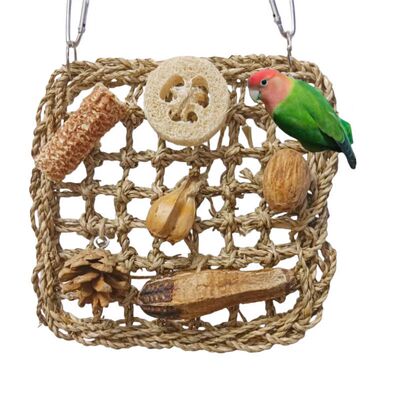 鹦鹉啃咬玩具攀爬网吊床秋千