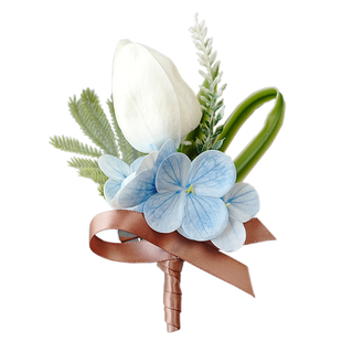 森系伴郎伴娘新郎新娘婚礼结婚胸花父母全套家人紫色手腕襟花定制