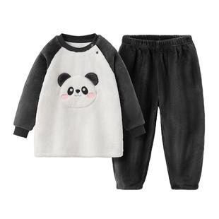 贝肽斯儿童睡衣秋冬新款抗菌保暖法兰绒a类宝宝家居服套装防静电