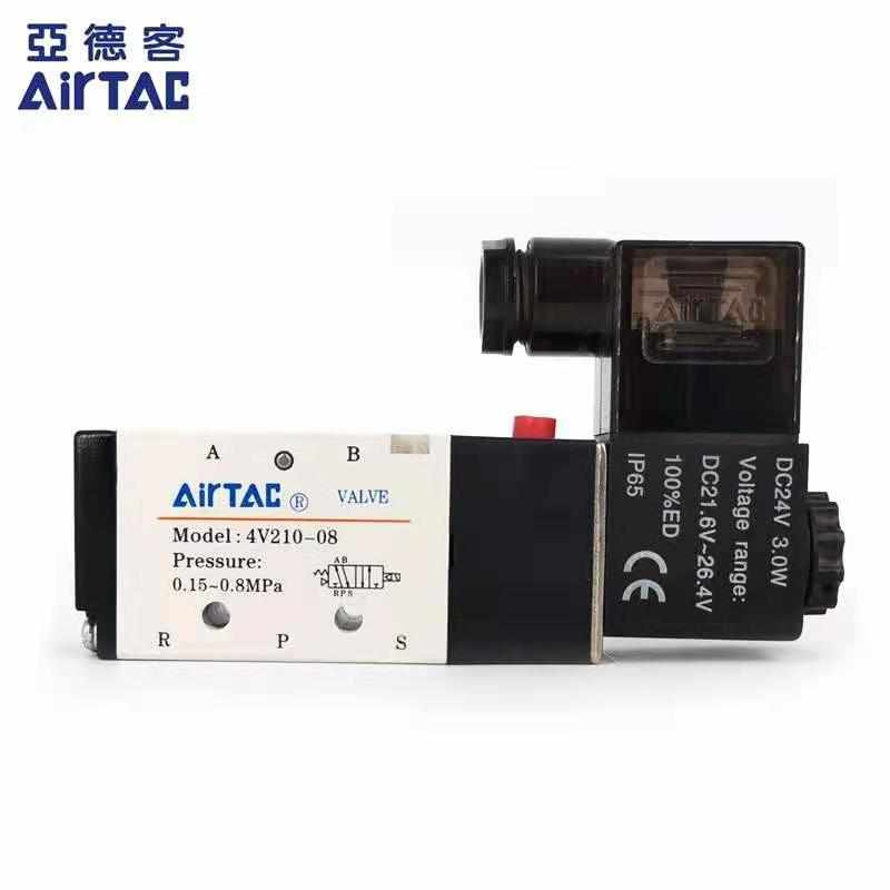 亚德客两位五通换向气阀电磁阀 4V110-06/4V210-08/4V310-10-AB