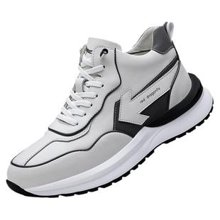 红蜻蜓男鞋真皮冬季老爹鞋男士皮鞋加绒增高运动休闲鞋子男小白鞋