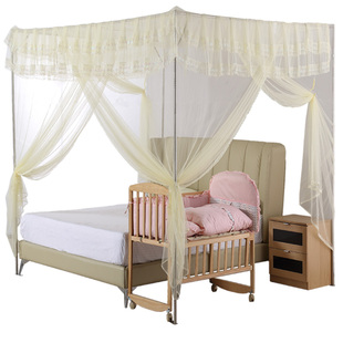 订做蚊帐加大床二床合拼双人床全不锈钢加固四柱压脚免安装落地