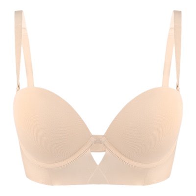 性感有钢圈聚拢显大无肩带内衣