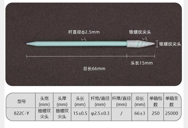 工业无尘净化布头棉签防静电擦拭粘尘棒激光喷头光学海绵清洁棒