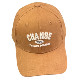 新款高品质硬顶CHANGE字母刺绣棒球帽女休闲百搭遮阳防晒鸭舌帽男