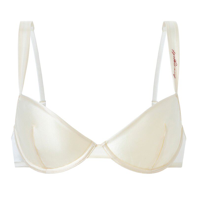 弗利少女真丝内衣女薄款软钢圈 3/4杯小胸性感文胸桑蚕丝胸罩套装