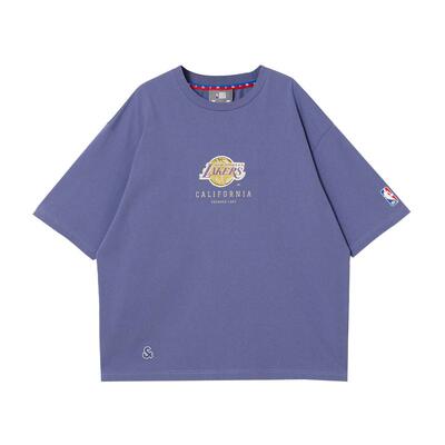 【NBA联名湖人队】杰克琼斯男装夏季新款重磅纯棉舒适宽松短袖T恤