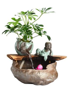 小型招财喷泉新中式风开业流水器