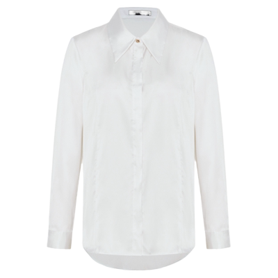 G2000女装秋季新款顺滑质感时尚尖领优雅长袖上衣休闲衬衫衬衣女.