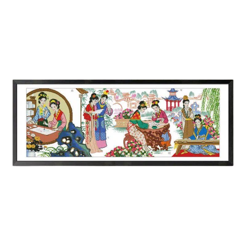 分好线精准印布十字绣琴棋书画新版飞天群舞十二钗梦红楼棉线