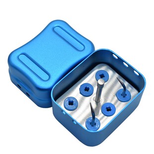 牙科材料金属6孔工作尖消毒盒铝合金高温高压口腔洁牙刀头车针架