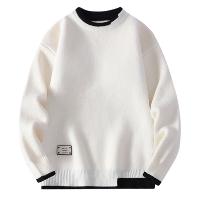 学生假两件毛衣男2025秋冬新款