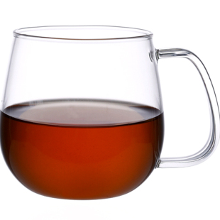 日本进口KINTO带把手玻璃杯 耐热茶杯咖啡杯透明杯碟套装花茶水杯