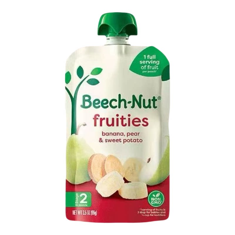 比纳beech-nut 有机香蕉梨甜薯果泥6个月+宝宝辅食100%天然蔬果蓉