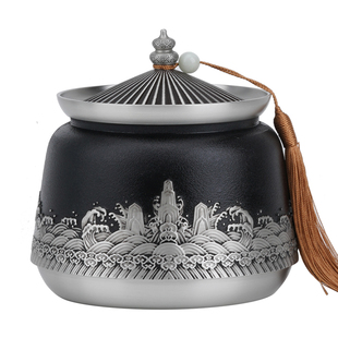 榜盛纯锡茶叶罐高端精品密封罐储存罐红茶绿茶存茶罐高级感茶罐