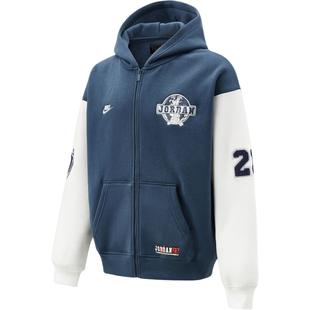 Nike/耐克官方正品JORDAN新款男蓝白色亲肤夹克外套IO9824-479
