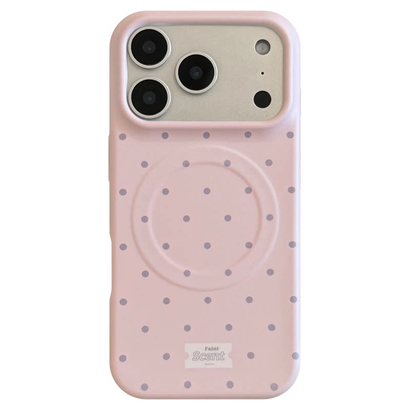 Korean-style small polka dots magnetic soft case适用iphone 13 14 15 16 17 pro max