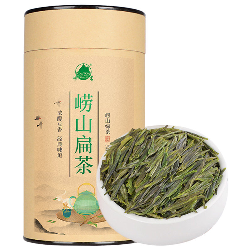 崂山绿茶扁茶一芽两叶豆香浓郁