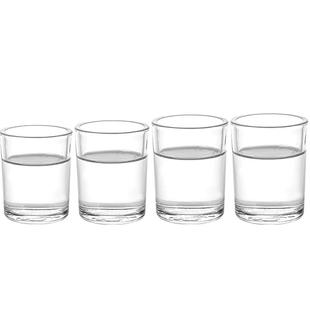 耐摔钢化玻璃杯饭店专用二两白酒杯茶水杯酒吧ktv商用啤酒杯烈酒