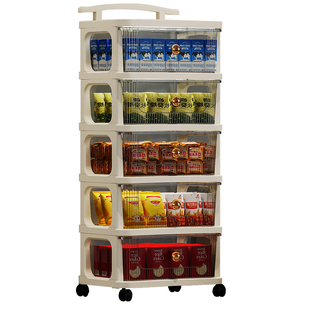 小推车置物架落地抽屉式零食架子家用多层婴儿收纳玩具杂物储物柜