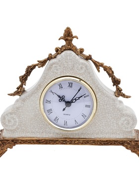 陶瓷复古时钟黄铜书房美式会所