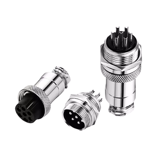 m12航空插头公母对接插座gx12 2芯3芯4芯5芯6芯公头母头连接器