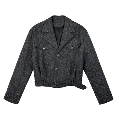 weave羊毛短款翻领夹克