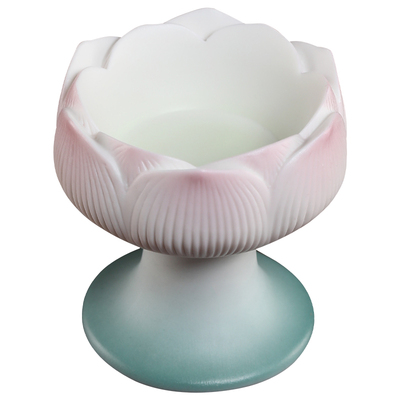 陶瓷莲花烛台蜡烛台底座供佛灯座