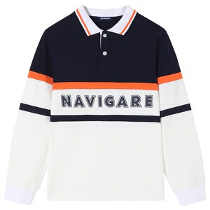 Navigare意大利小帆船男童POLO衫2025春秋新款儿童休闲长袖T恤