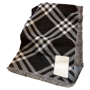 海外正品代购女士围巾羊绒纹格子薄四季披肩战马骑士张婧仪同款