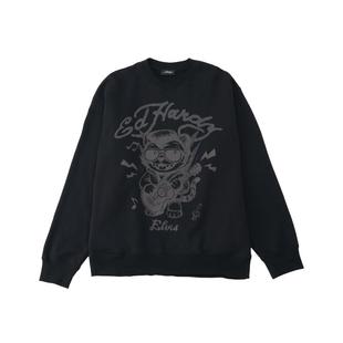 Ed Hardy埃德哈迪2025冬季致敬摇滚之王艾维思烫钻套头衫E1RTM406