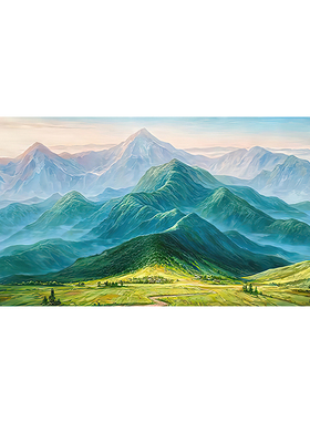 背有靠山客厅装饰画山水画沙发背