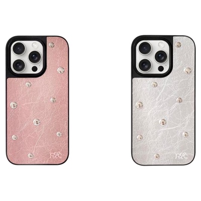 RLC原创铆钉银粉皮质手机壳