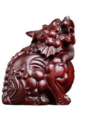 天然紫檀木神兽两角貔貅创意文玩