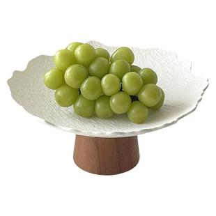 高颜值陶瓷高脚盘水果盘高端精致果盘干果盘零食摆放托盘客厅家用