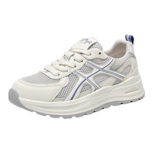 戈美其厚底老爹鞋女夏2025新款网面透气薄款小个子增高休闲运动鞋