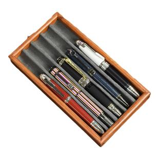 纯实木钢笔托盘实木笔盘名笔收纳托笔盒项链手串存储盒笔托盘文具