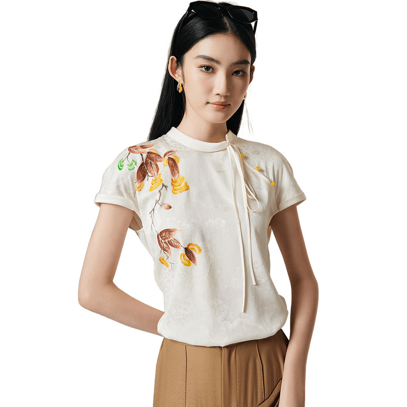 帕罗薄款新中式短袖T恤女