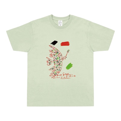 毕加索手绘笔触和平鸽印花T恤