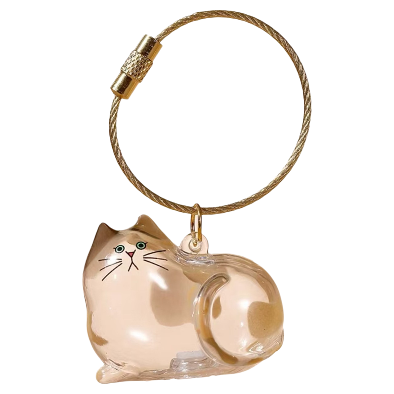 透明猫毛收纳胶囊吊饰钥匙扣