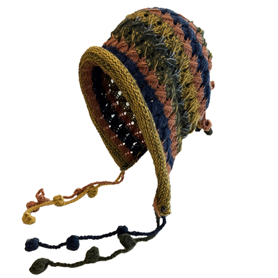 手工编织毛线针织帽女秋冬护耳